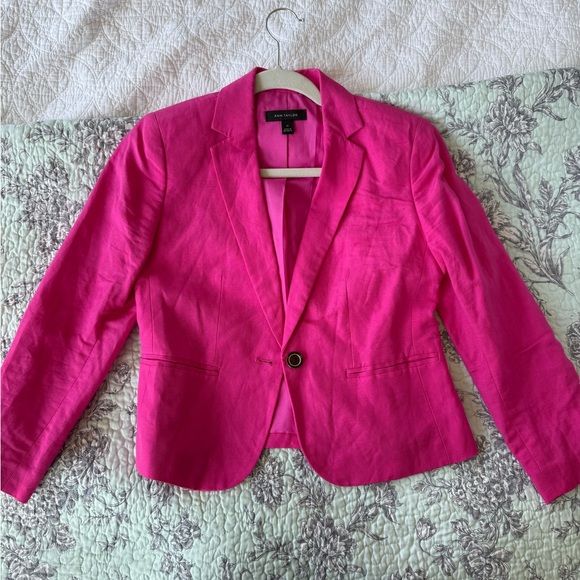 Ann Taylor Jackets & Blazers - Ann Taylor Hot Pink linen Blazer